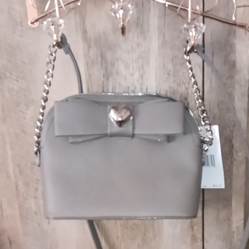 Gray Women's Bag with Chain Strap